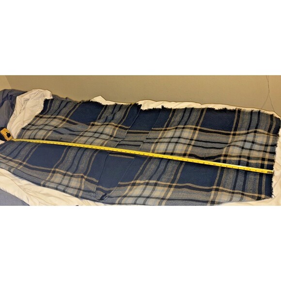Women's  Cape- Wrap Blue plaid for Fall or Winter ,One Size - Picture 5 of 11